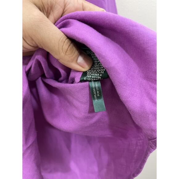 100% Linen Coastal Boho Minimalist Lagom Button Up Top 2X Prairie Safari Beach - Picture 8 of 13